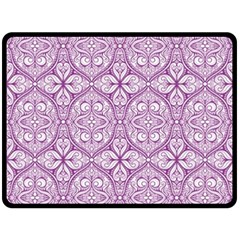 Purple Pattern Oval Fleece Blanket (large)  by AnkouArts