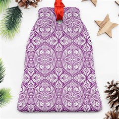 Purple Pattern Oval Bell Ornament (two Sides)