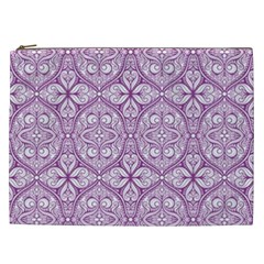 Purple Pattern Oval Cosmetic Bag (xxl) by AnkouArts