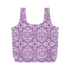 Purple Pattern Oval Full Print Recycle Bag (m) by AnkouArts