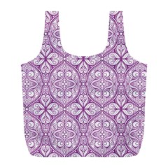 Purple Pattern Oval Full Print Recycle Bag (l) by AnkouArts