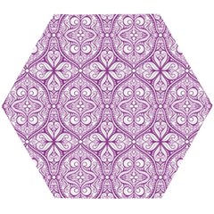 Purple Pattern Oval Wooden Puzzle Hexagon