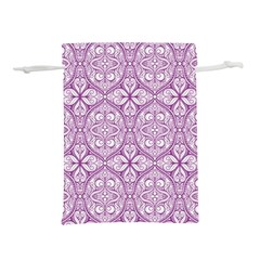 Purple Pattern Oval Lightweight Drawstring Pouch (l) by AnkouArts