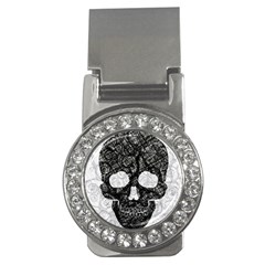 Black Skull On White Money Clips (cz)  by AnkouArts