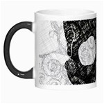 Black skull on white Morph Mugs Left