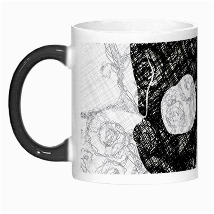 Black skull on white Morph Mugs