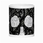 Black skull on white Morph Mugs Center