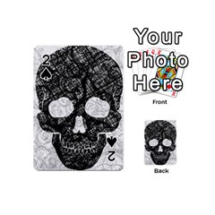 Black Skull On White Playing Cards 54 Designs (mini)