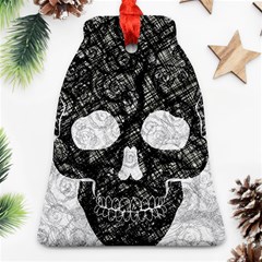 Black Skull On White Bell Ornament (two Sides)