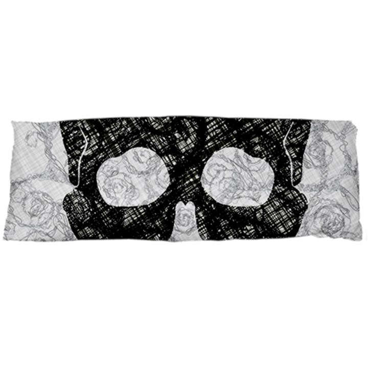 Black skull on white Body Pillow Case (Dakimakura)