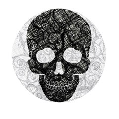 Black Skull On White Mini Round Pill Box (pack Of 3)