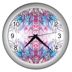 Abstract Repeats Wall Clock (silver) by kaleidomarblingart