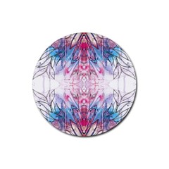 Abstract Repeats Rubber Coaster (round)  by kaleidomarblingart