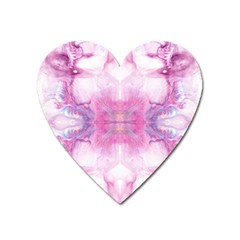 Pink Abstract Repeats Heart Magnet by kaleidomarblingart