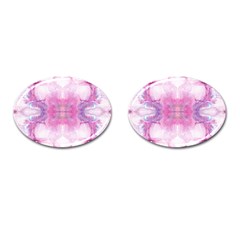 Pink Abstract Repeats Cufflinks (oval) by kaleidomarblingart