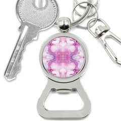 Pink Abstract Repeats Bottle Opener Key Chain by kaleidomarblingart