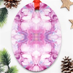 Pink Abstract Repeats Oval Ornament (two Sides) by kaleidomarblingart