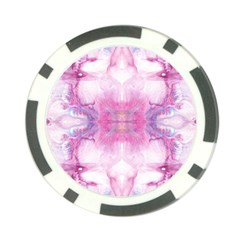 Pink Abstract Repeats Poker Chip Card Guard by kaleidomarblingart