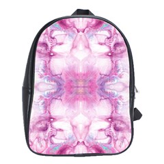 Pink Abstract Repeats School Bag (large) by kaleidomarblingart