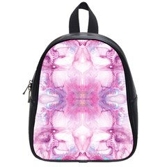 Pink Abstract Repeats School Bag (small) by kaleidomarblingart