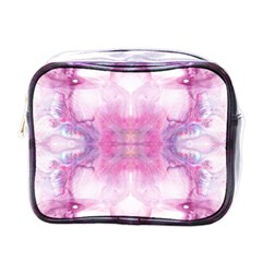 Pink Abstract Repeats Mini Toiletries Bag (one Side) by kaleidomarblingart