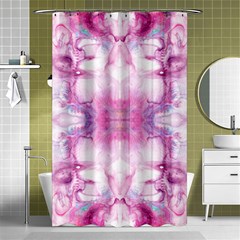 Pink Abstract Repeats Shower Curtain 48  X 72  (small)  by kaleidomarblingart