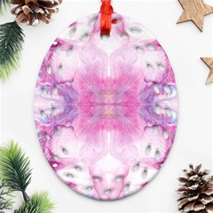 Pink Abstract Repeats Ornament (oval Filigree) by kaleidomarblingart