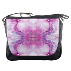 Pink Abstract Repeats Messenger Bag by kaleidomarblingart