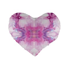 Pink Abstract Repeats Standard 16  Premium Heart Shape Cushions by kaleidomarblingart