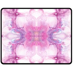 Pink Abstract Repeats Double Sided Fleece Blanket (medium)  by kaleidomarblingart