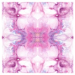 Pink Abstract Repeats Wooden Puzzle Square by kaleidomarblingart