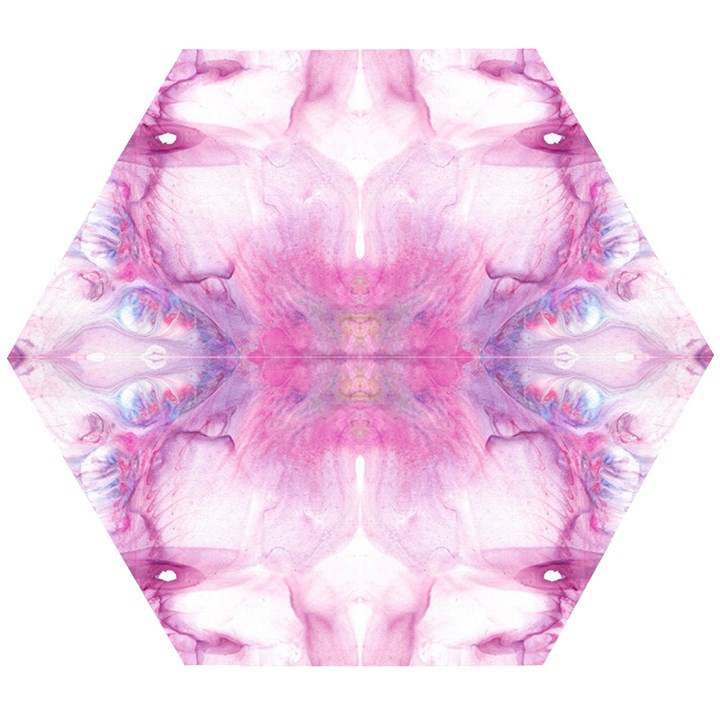 Pink Abstract Repeats Wooden Puzzle Hexagon