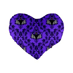 Friggin Bats Pattern Standard 16  Premium Flano Heart Shape Cushions by NerdySparkleGoth