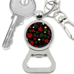 Golden autumn, red-yellow leaves and flowers  Bottle Opener Key Chain Front