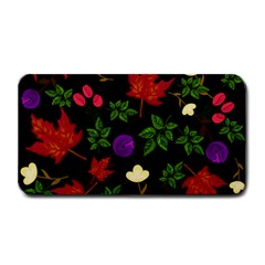 Golden Autumn, Red-yellow Leaves And Flowers  Medium Bar Mats by Daria3107