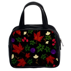 Golden Autumn, Red-yellow Leaves And Flowers  Classic Handbag (two Sides) by Daria3107