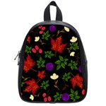 Golden autumn, red-yellow leaves and flowers  School Bag (Small) Front