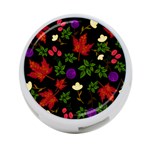 Golden autumn, red-yellow leaves and flowers  4-Port USB Hub (Two Sides) Back