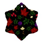 Golden autumn, red-yellow leaves and flowers  Snowflake Ornament (Two Sides) Back