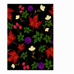 Golden Autumn, Red-yellow Leaves And Flowers  Small Garden Flag (two Sides) by Daria3107