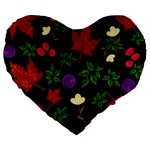 Golden autumn, red-yellow leaves and flowers  Large 19  Premium Heart Shape Cushions Front