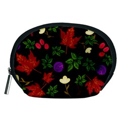 Golden Autumn, Red-yellow Leaves And Flowers  Accessory Pouch (medium) by Daria3107