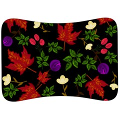 Golden Autumn, Red-yellow Leaves And Flowers  Velour Seat Head Rest Cushion by Daria3107