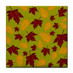 Golden Autumn Tile Coaster by Daria3107