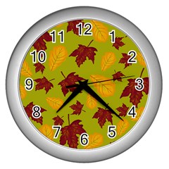 Golden Autumn Wall Clock (silver) by Daria3107