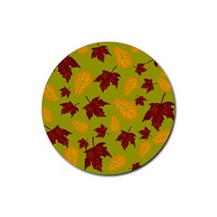 Golden Autumn Rubber Coaster (round)  by Daria3107