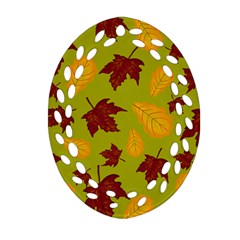 Golden Autumn Oval Filigree Ornament (two Sides) by Daria3107