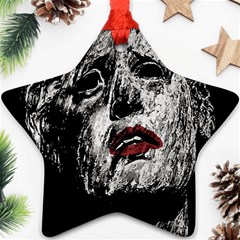 Creepy Head Sculpture Artwork Ornament (star) by dflcprintsclothing