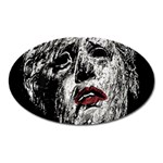 Creepy Head Sculpture Artwork Oval Magnet Front