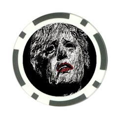 Creepy Head Sculpture Artwork Poker Chip Card Guard by dflcprintsclothing